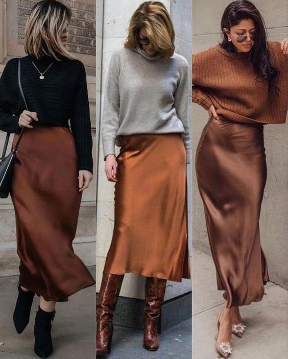 Brown skirt outfit ideas best sale