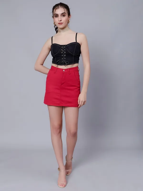 black tops for women online - 
black with this lace up denim crop top