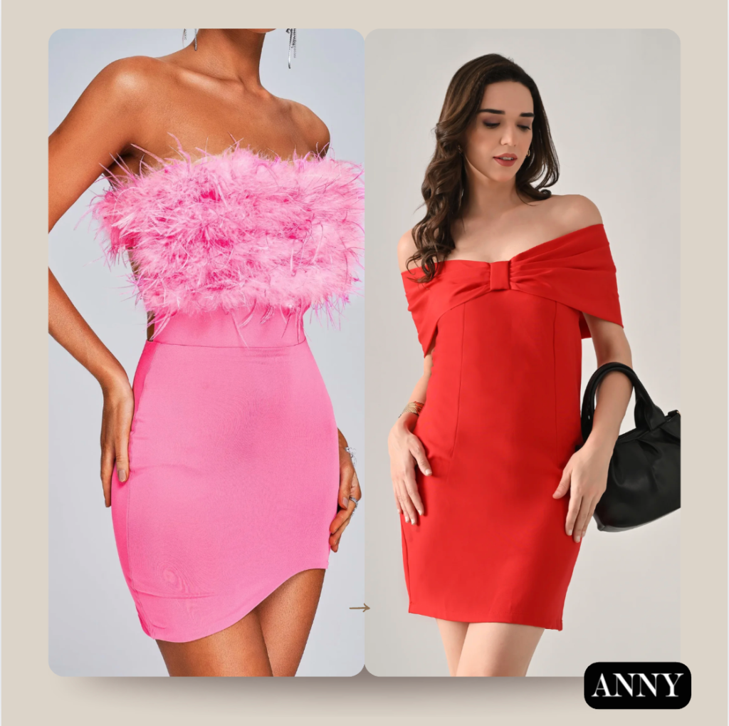 Buy off-shoulder mini dress at ANNY