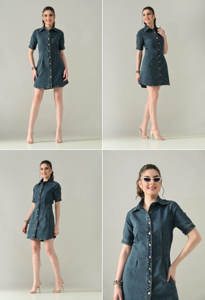 Contour Denim Button-Down Dress - Women's Dresses with Short Sleeves