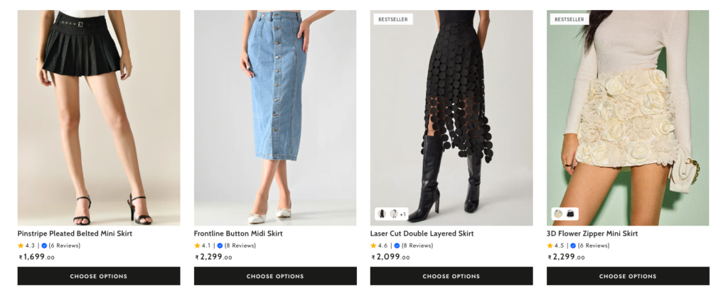 Midi Skirts and Party Skirts