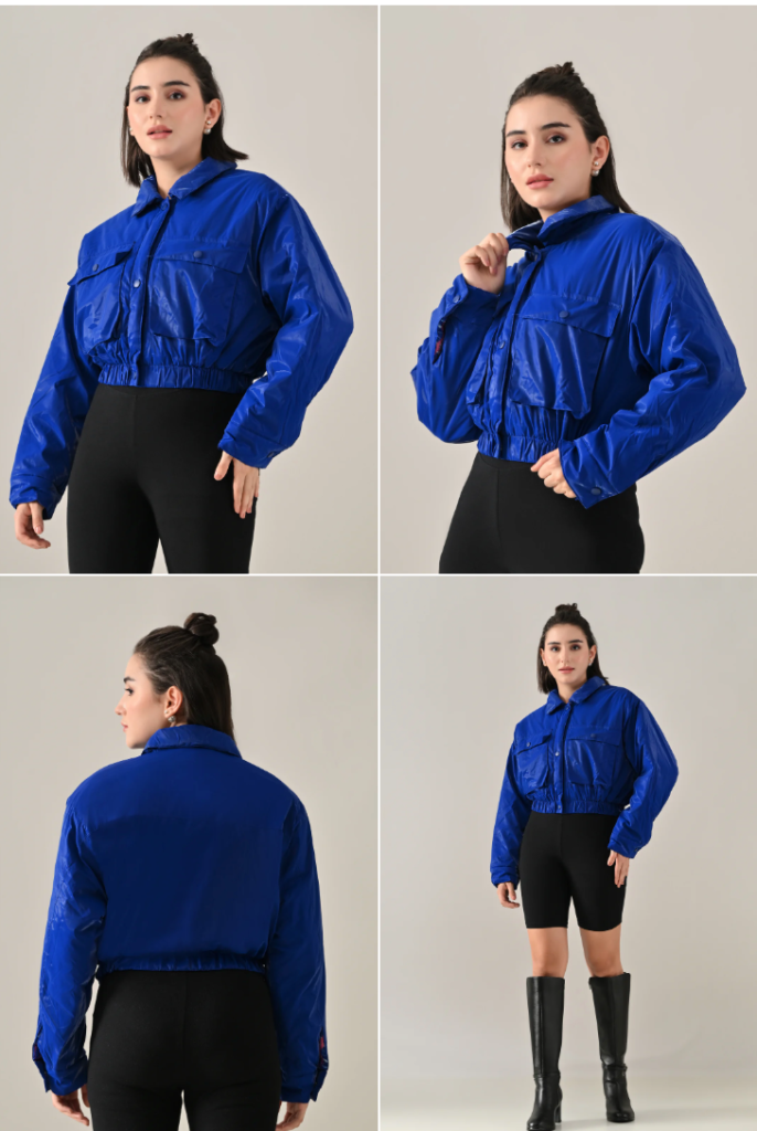 Winter Tops Outfit Idea - Sky Snap Bomber Jacket