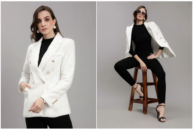 Winter travel wardrobe essentials - Classic Tweed Blazer